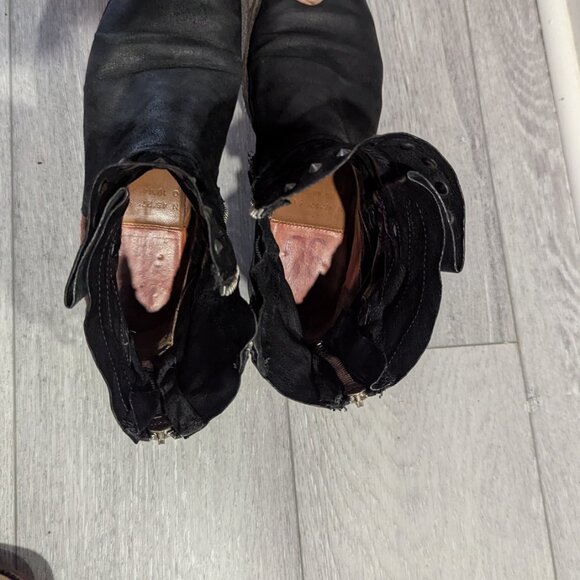 A.S. 98 black and red leather ankle booties - Picture 3 of 5